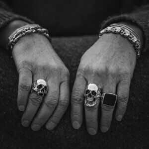 Stainless Steel Full Skull Ring